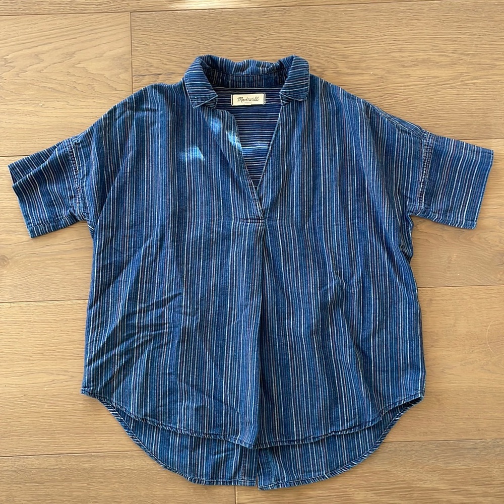 Madewell Navy Stripe Blouse XXS